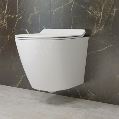 HOMELIKE Zestaw wc 4 w 1 Sofi slim + przycisk biały (101.4.1)