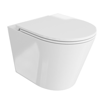 HOMELIKE ZESTAW GROHE 4 w 1 + przycisk chrom prostokątny + miska WC Galve 3.0 tornado