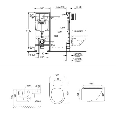 HOMELIKE Zestaw Grohe skate air + miska WC Lavita Sogo slim