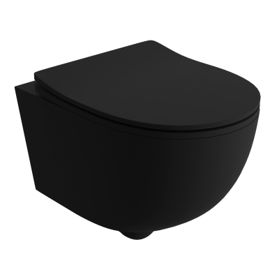 HOMELIKE Zestaw GEBERIT DUOFIXBASIC + przycisk delta czarny prostokątny + miska WC Brava 2.0 black tornado
