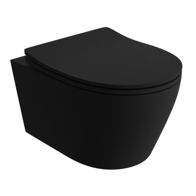 HOMELIKE Zestaw GEBERIT DUOFIXBASIC + przycisk delta czarny prostokątny + miska WC Praia black 2.0 tornado