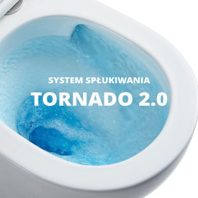 HOMELIKE ZESTAW GROHE 4 w 1 + przycisk czarny prostokątny + miska WC Praia black 2.0 tornado