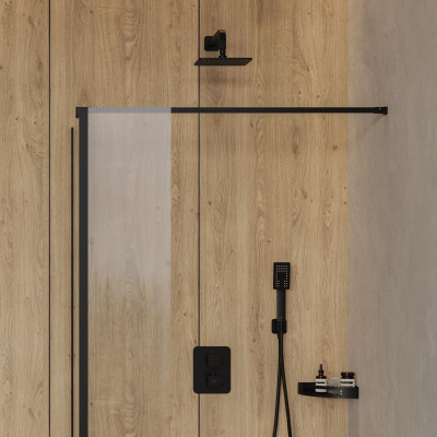 OMNIRES MARINA KABINA TYPU WALK-IN ZE ŚCIANKĄ BOCZNĄ, 90 X 30 CM MA9030BLTR