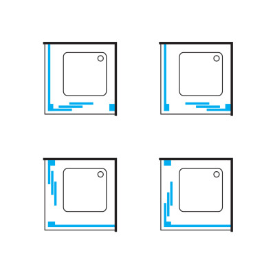 OMNIRES BRONX KABINA KWADRATOWA, DRZWI PRZESUWNE, 100 X 90 CM BR1090CRTR