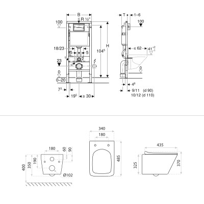 HOMELIKE Zestaw GEBERIT DUOFIXBASIC + przycisk delta chrom okrągły + miska WC Lago 3.0 tornado
