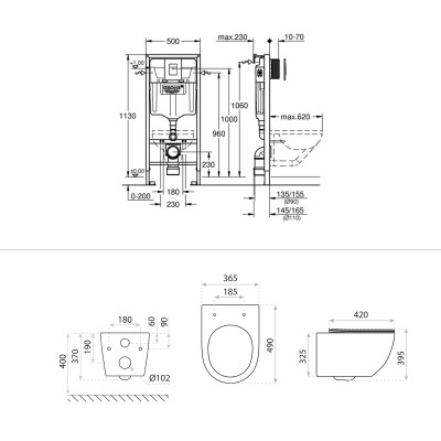 HOMELIKE Zestaw Grohe skate air + miska WC Sinto 3.0 tornado
