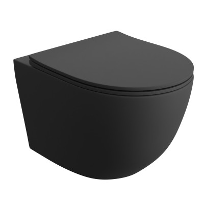 HOMELIKE Zestaw wc 4 w 1 Sinto black 3.0 + przycisk czarny prostokątny (101.3.4)