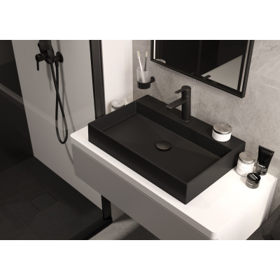 Deante Click-Clack korek do umywalki click-clack bez przelewu czarny mat NHCB10A