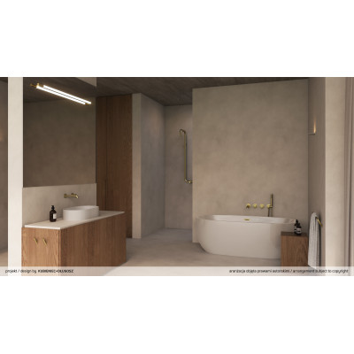 Deante Silia bateria wannowo-prysznicowa podtynkowa złoty szczotkowany BQSR18P