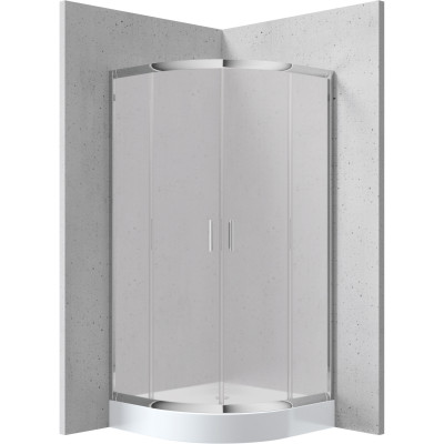 Deante Funkia kabina prysznicowa 90 cm półokrągła chrom/szkło szronione KYP651K