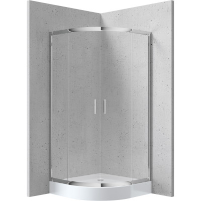 Deante Funkia kabina prysznicowa 80 cm półokrągła chrom/szkło przezroczyste KYP052K