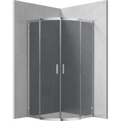 Deante Funkia kabina prysznicowa 80 cm półokrągła chrom/szkło grafitowe KYP452K
