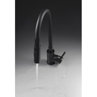 Deante Luno bateria kuchenna stojąca czarna BOCN74M