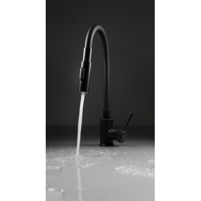 Deante Luno bateria kuchenna stojąca czarna BOCN74M