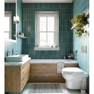 Deante Temisto umywalka 50x40 cm nablatowa prostokątna biała CDT6U4S