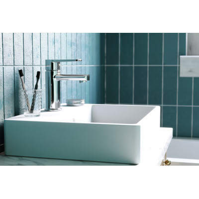 Deante Temisto umywalka 50x40 cm nablatowa prostokątna biała CDT6U4S