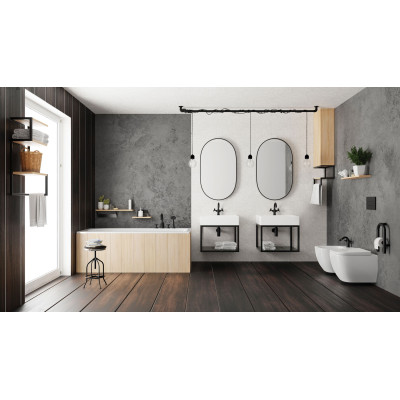 Deante Temisto umywalka 60x50 cm nablatowa prostokątna biała CDT6U6S