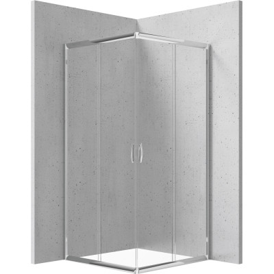 Deante Funkia kabina prysznicowa 80 cm kwadratowa chrom/szkło przezroczyste KYC042K