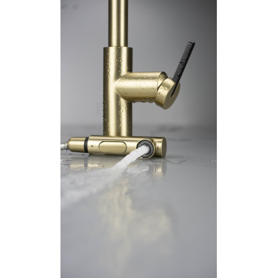 Deante Momi bateria kuchenna stojąca złoty mat BKM_R73M