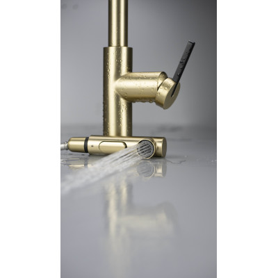 Deante Momi bateria kuchenna stojąca złoty mat BKM_R73M