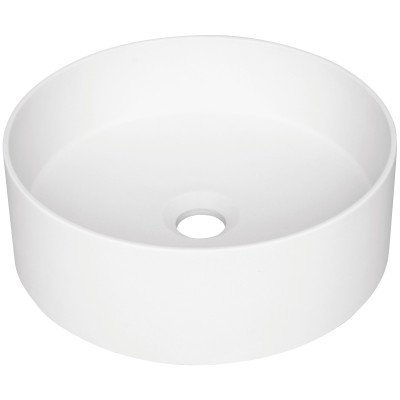 Deante Silia umywalka 36x36 cm okrągła nablatowa biała CQS_AU4S