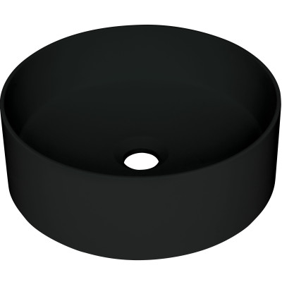Deante Silia umywalka 36x36 cm okrągła nablatowa czarna CQS_NU4S