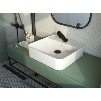 Deante Click-Clack korek do umywalki click-clack z przelewem czarny mat NHCB10B