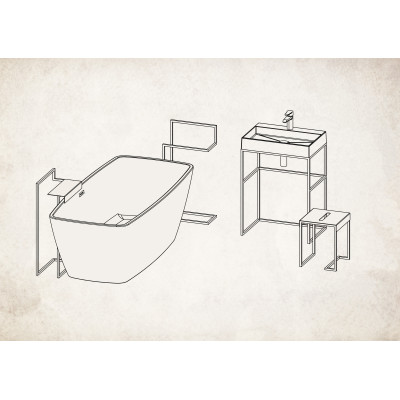 Deante Mokko wieszak na ręczniki stojący czarny mat ADMN632