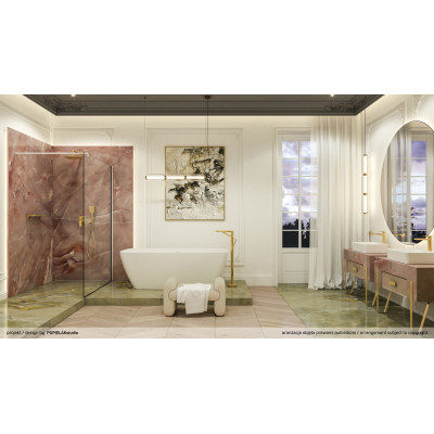 Deante Alpinia zestaw prysznicowy podtynkowy z deszczownicą złoty BXYZZGAM