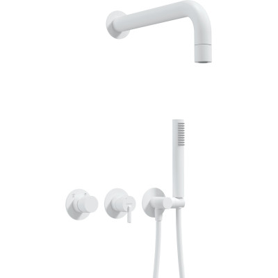 Deante Silia zestaw prysznicowy podtynkowy z deszczownicą biały NQS_A0XK