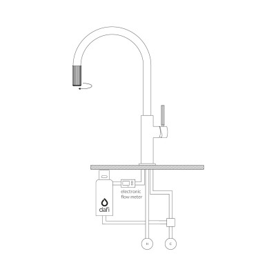 OMNIRES SWITCH BATERIA KUCHENNA Z ZESTAWEM FILTRUJĄCYM, ZŁOTY SZCZOTKOWANY SW9057FD1GLB