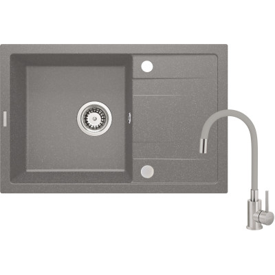 Deante Corio zlewozmywak z baterią szary ZRCPS113