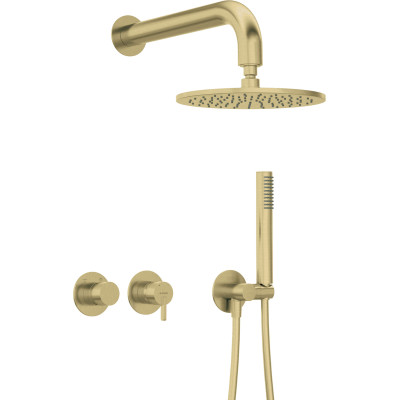 Deante Silia zestaw prysznicowy podtynkowy z deszczownicą złoty NQS_R0YK