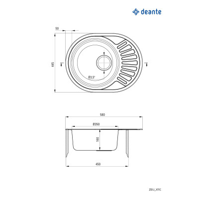 Deante Twist zlewozmywak stalowy 58x44,5 cm dekor ZEU311C