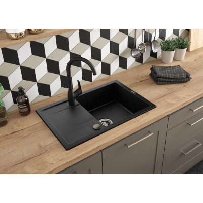 Deante Neo Boro bateria kuchenna stojąca czarna BMON62M