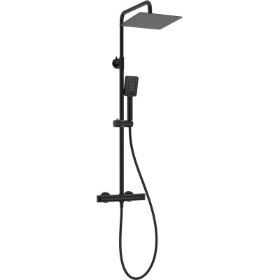 Deante zestaw prysznicowy termostatyczny z deszczownicą czarny mat NACN4HT