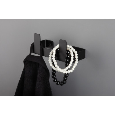 Deante Mokko haczyk na ręcznik podwójny czarny mat ADMN121