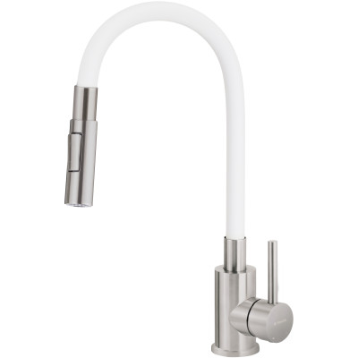 Deante Luno bateria kuchenna stojąca stal-biała BOC_W740