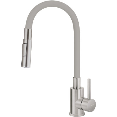 Deante Luno bateria kuchenna stojąca stal-grafit/szary BOC_S740