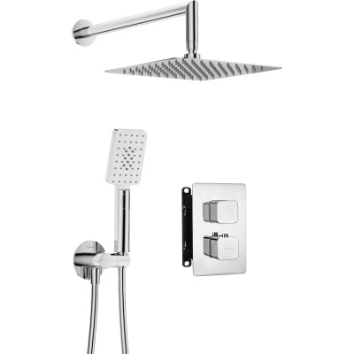 Deante Box zestaw prysznicowy podtynkowy termostatyczny z deszczownicą chrom BXYZ0ECT