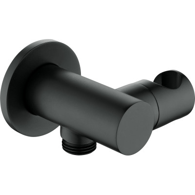 Deante Cascada Nero przyłącze kątowe z uchwytem czarny mat NACN57K