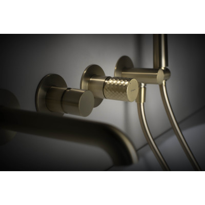 Deante Silia Hexa bateria wannowo-prysznicowa podtynkowa złota BHS_R18P