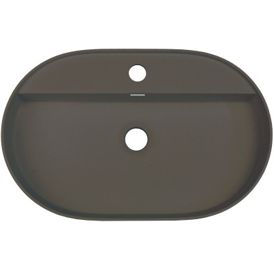 Deante Silia umywalka 55x35 cm owalna nablatowa antracyt CQS_TU6B