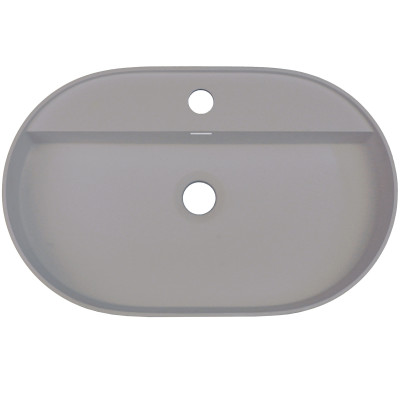 Deante Silia umywalka 55x35 cm owalna nablatowa szary CQS_SU6B