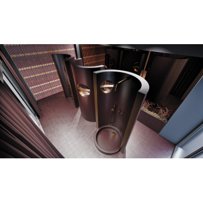 Deante Silia zestaw prysznicowy podtynkowy z deszczownicą brąz szczotkowany NQS_C0XK