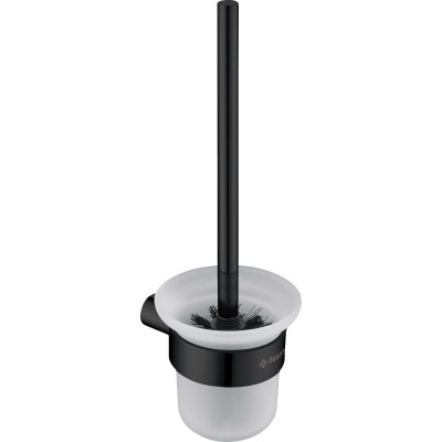 Deante Round szczotka toaletowa ścienna szkło mleczne/czarny mat ADRN711