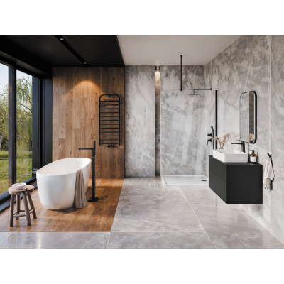 Deante Prizma ścianka prysznicowa walk-in 110 cm czarny mat/szkło przezroczyste KTJ_N31P