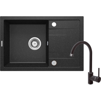 Deante Corio zlewozmywak z baterią grafitowy/grafitowy ZRCA2113