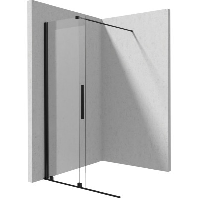 Deante Prizma ścianka prysznicowa walk-in 100 cm czarny mat/szkło przezroczyste KTJ_N30R