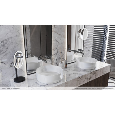 Deante Silia umywalka 36 cm nablatowa okrągła biała CDL6U4S